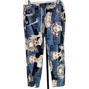 Charlie B  women's Comic Book Print Tapered Leg‎ Pants Sz Med whimsical feminine